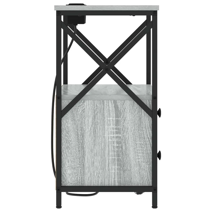 Cabinet de chevet avec tiroir 2 pcs Gris Sonoma 40 x 31 x 60 cm - 4