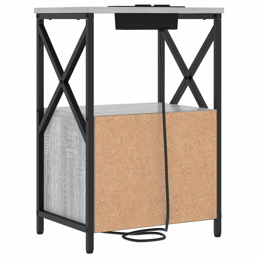 Cabinet de chevet avec tiroir 2 pcs Gris Sonoma 40 x 31 x 60 cm - 5