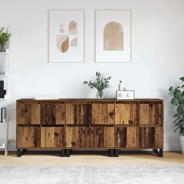 Buffet 3 pcs Bois ancien 60 x 35 x 70 cm