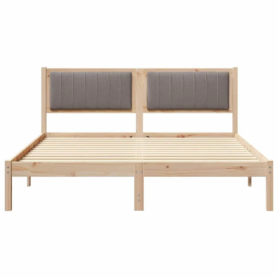 Cadre de lit avec tête de lit rembourrée Taupe 150 x 200 cm - 5