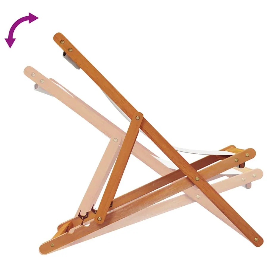 Chaises de plage pliables lot de 2 crème tissu - 7