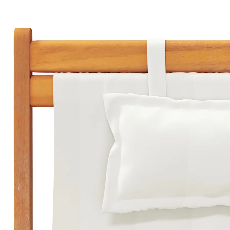 Chaises de plage pliables lot de 2 crème tissu - 8