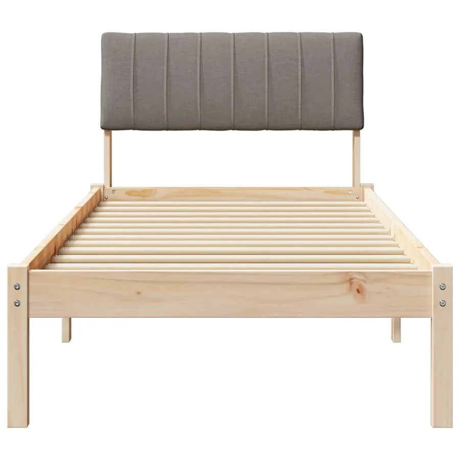 Cadre de lit Marron et taupe 75 x 190 cm Bois massif en pin - 5