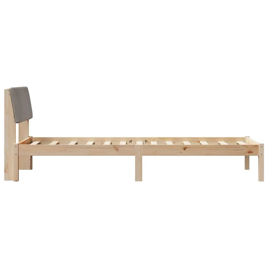 Cadre de lit Marron et taupe 75 x 190 cm Bois massif en pin - 6