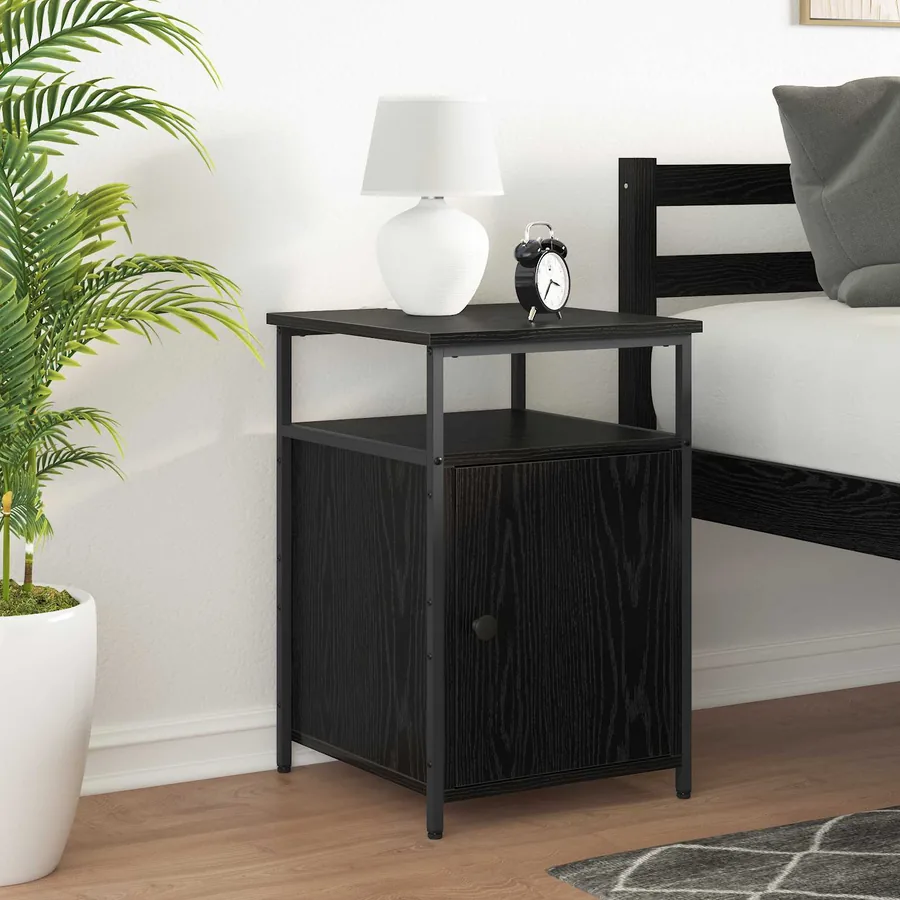 Cabinet de chevet 2 pcs Chêne noir Bois d'ingénierie