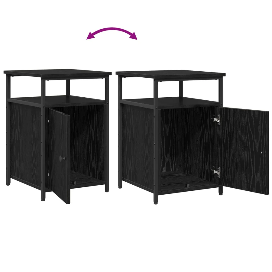 Cabinet de chevet 2 pcs Chêne noir Bois d'ingénierie - 11