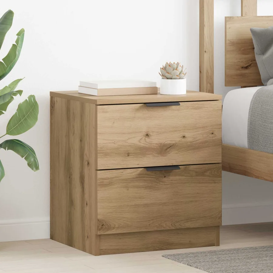 Cabinet de chevet 2 pc Chêne artisanal 45 x 39 x 50cm