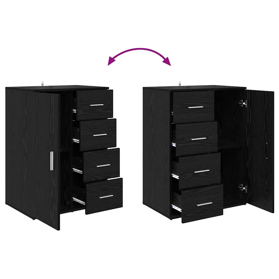 Buffets avec tiroir Corona 2 pcs Chêne noir 59 x 39 x 80 cm - 13