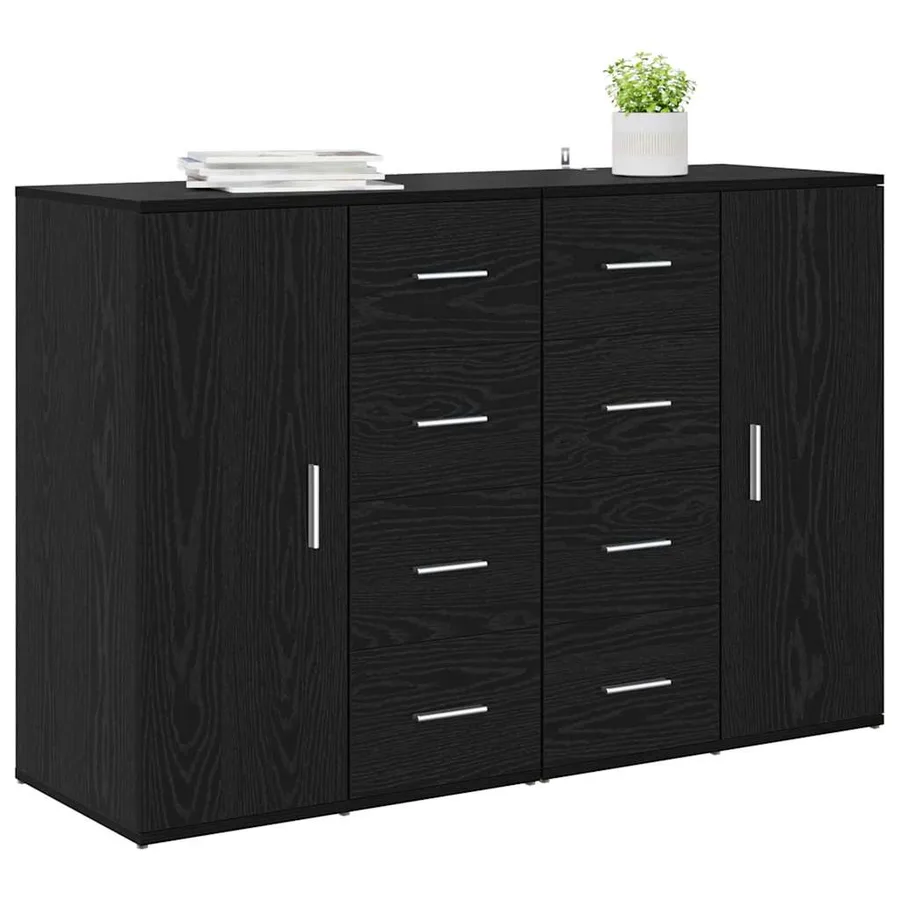 Buffets avec tiroir Corona 2 pcs Chêne noir 59 x 39 x 80 cm - 3