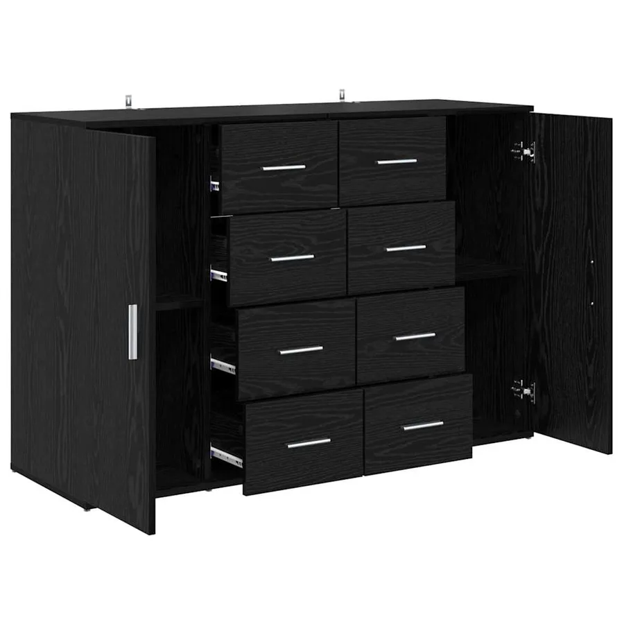 Buffets avec tiroir Corona 2 pcs Chêne noir 59 x 39 x 80 cm - 6