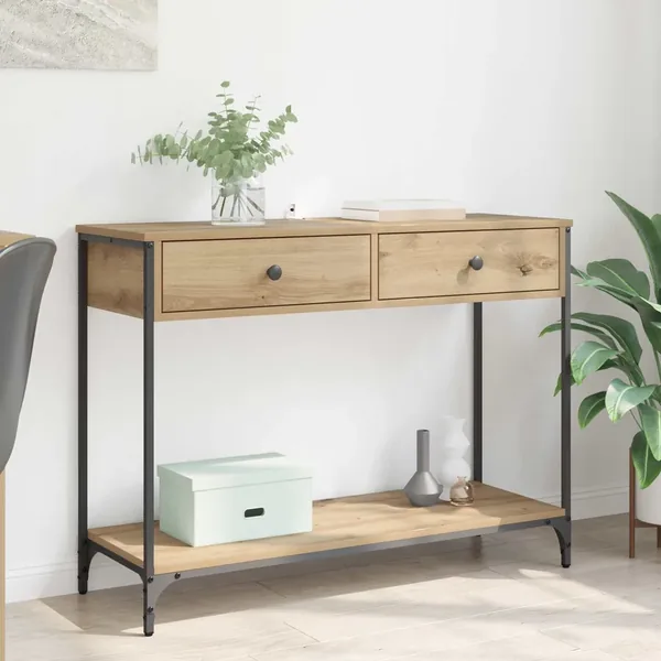 Table console Chêne artisanal 100 x 34,5 x 75 cm