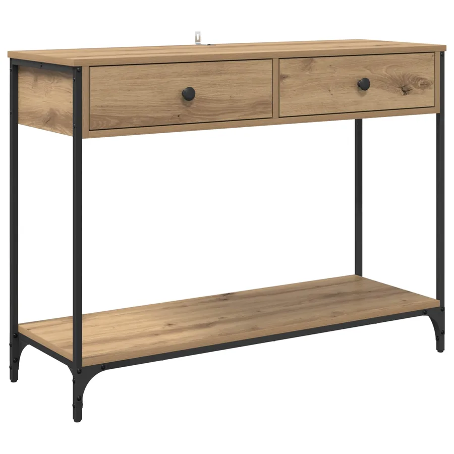 Table console Chêne artisanal 100 x 34,5 x 75 cm - 2