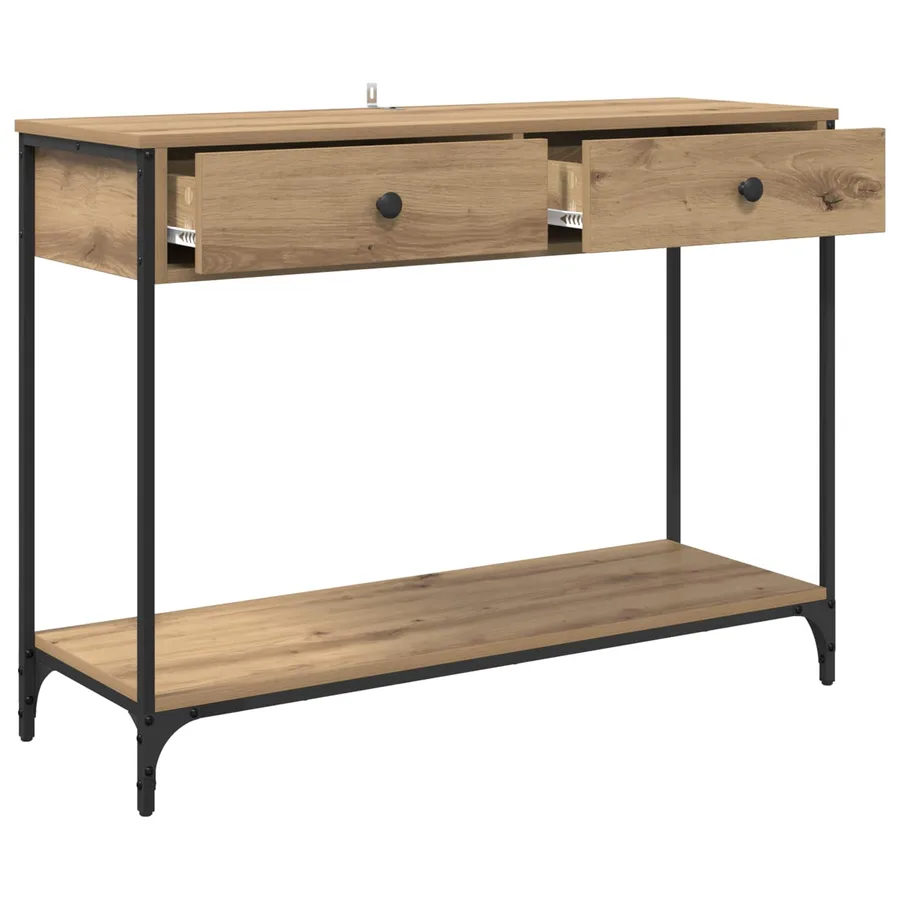 Table console Chêne artisanal 100 x 34,5 x 75 cm - 5