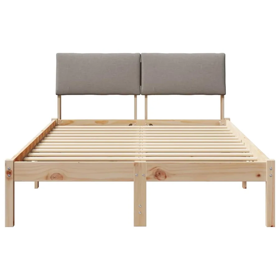 Cadre de lit Marron et taupe 120 x 200 cm Bois massif en pin - 5