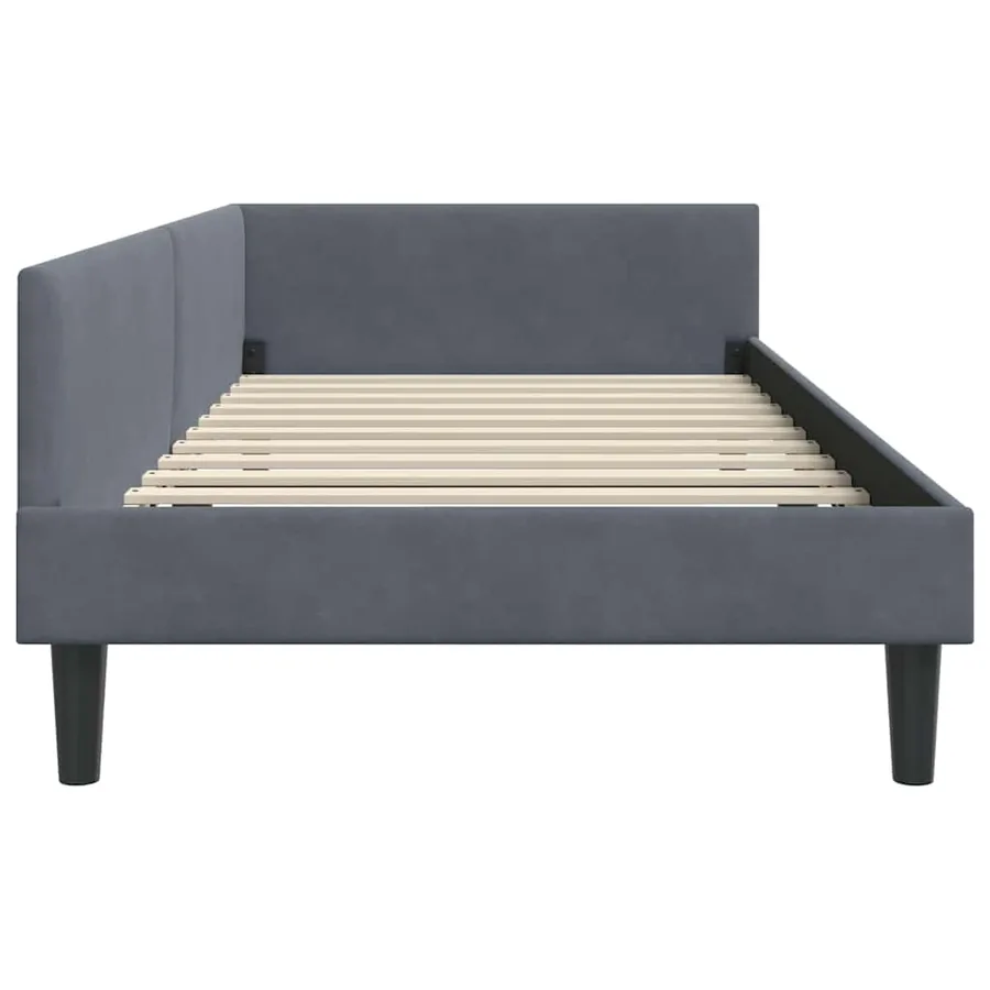 Cadre de lit d'angle Gris foncé 80 cm x 200 cm Velours - 6