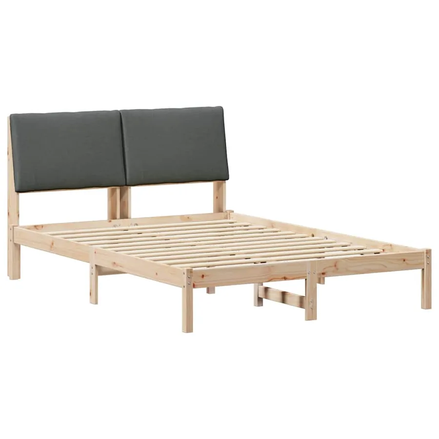 Cadre de lit avec tête de lit marron et gris foncé 150 x 200 cm - 2
