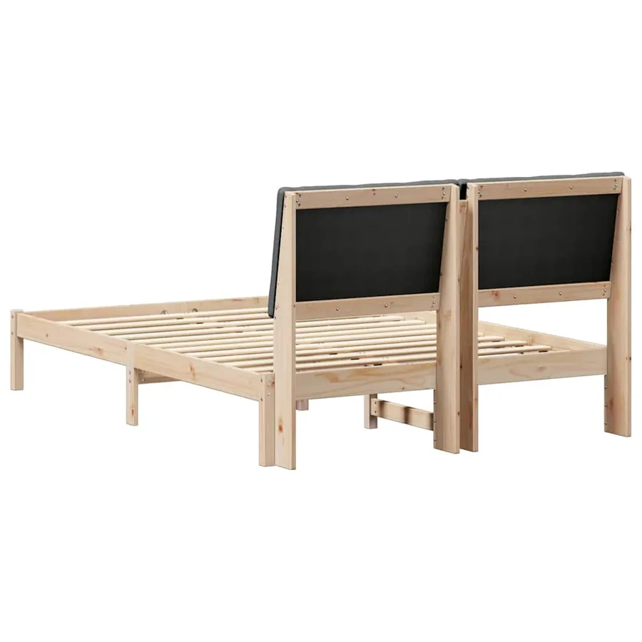 Cadre de lit avec tête de lit marron et gris foncé 150 x 200 cm - 7