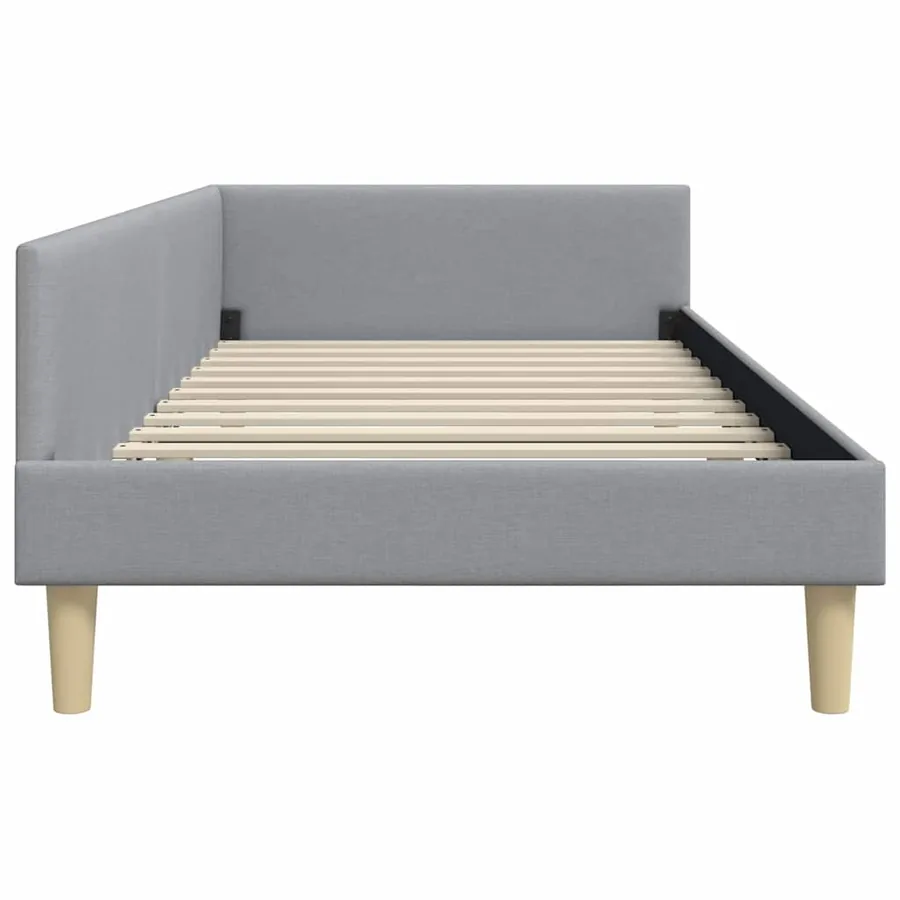 Cadre de lit d'angle Gris clair 90 x 190 cm tissu - 6