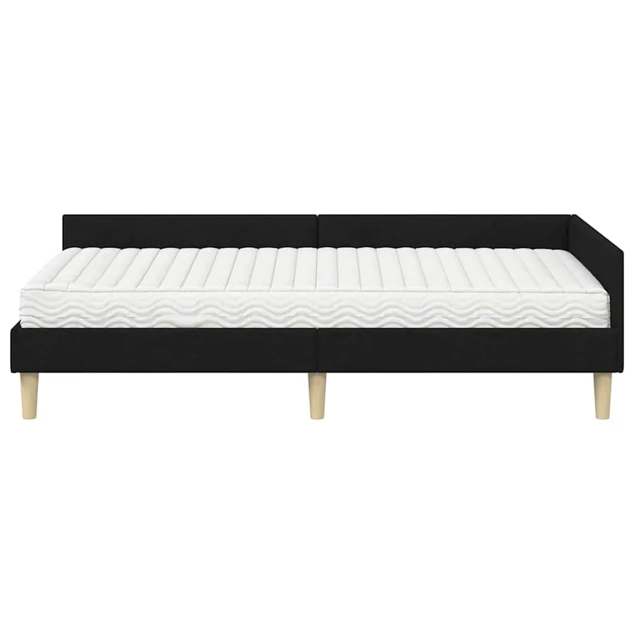 Cadre de lit d'angle avec matelas avec matelas 2 pcs Vert tissu - 5