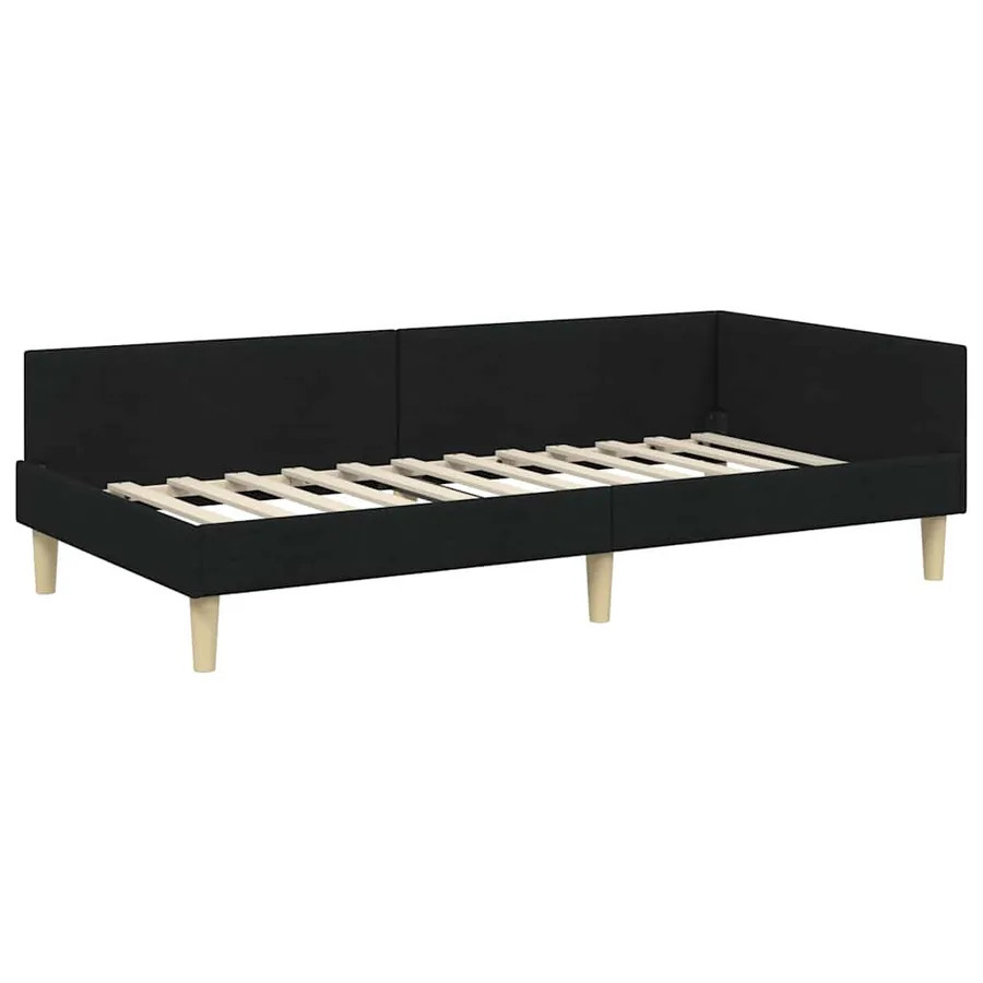 Cadre de lit d'angle avec matelas avec matelas 2 pcs Vert tissu - 6