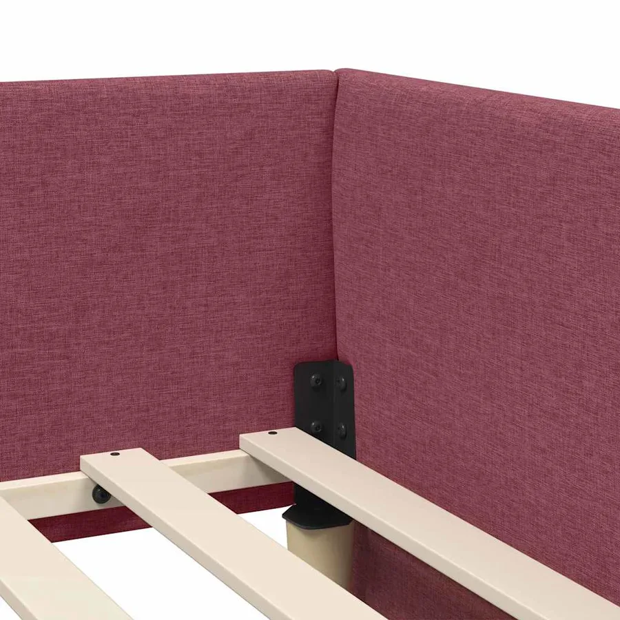 Cadre de lit d'angle avec matelas avec matelas 2 pcs Gris tissu - 10