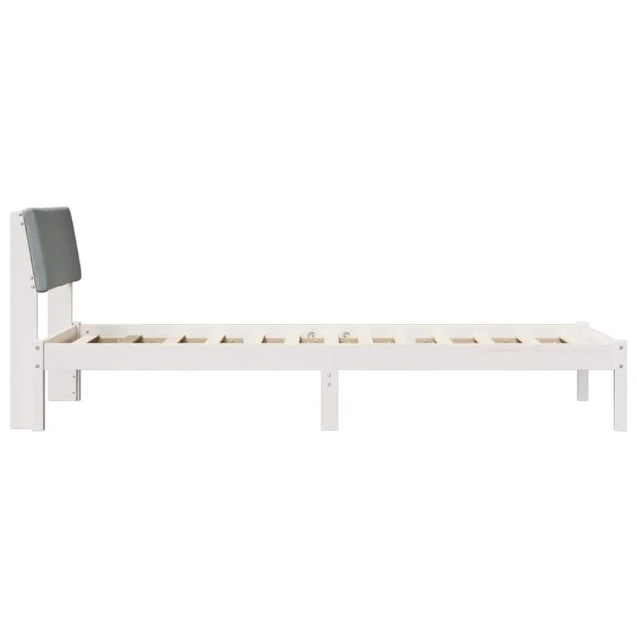 Cadre de lit avec tête de lit Blanc et gris clair 100 x 200 cm - 6