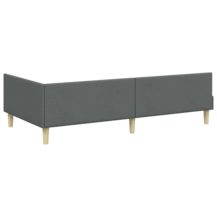 Cadre de lit d'angle avec matelas avec matelas 2 pcs Gris tissu - 9