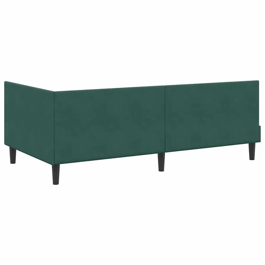 Cadre de lit d'angle Vert foncé 100 cm x 200 cm Velours - 7