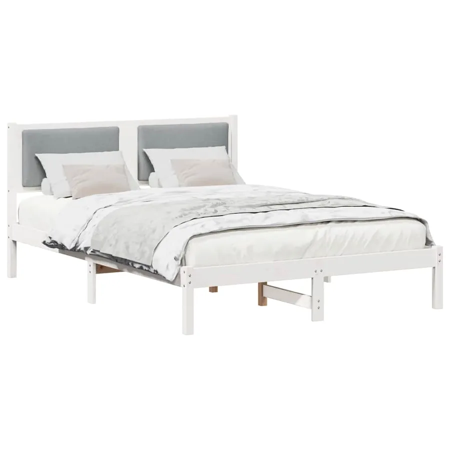 Cadre de lit Gris clair 140 x 190 cm Pin massif - 3