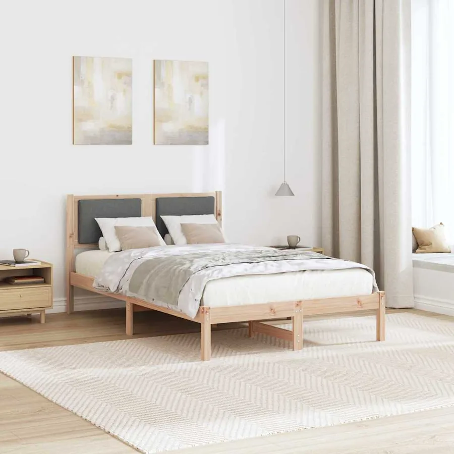 Cadre de lit Gris foncé 120 x 190 cm Pin massif - 4