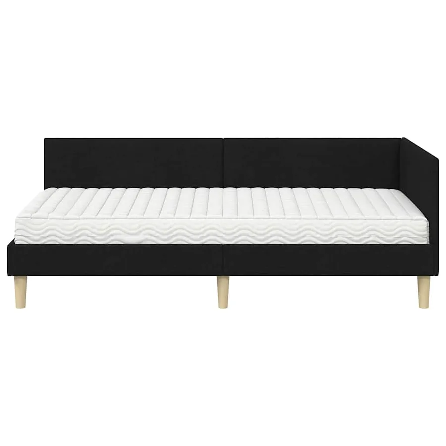 Cadre de lit d'angle avec matelas Autre 2 pcs Vert tissu - 5