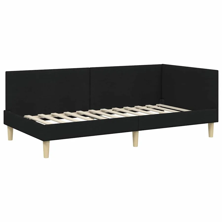 Cadre de lit d'angle avec matelas Autre 2 pcs Vert tissu - 6