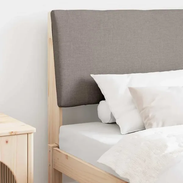 Tête de lit capitonnée Taupe 90 cm Pin massif