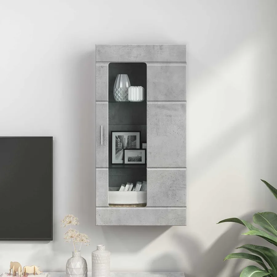 Cabinet en Bois Gris béton 50 x 29 x 100 cm Bois d'ingénierie - 4