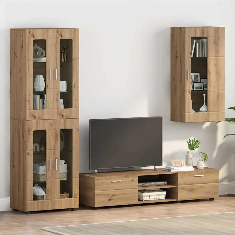 Cabinet en Bois Chêne artisanal Bois d'ingénierie