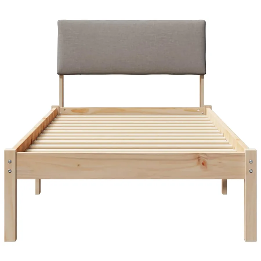 Cadre de lit Marron et taupe 75 x 190 cm Bois massif en pin - 5