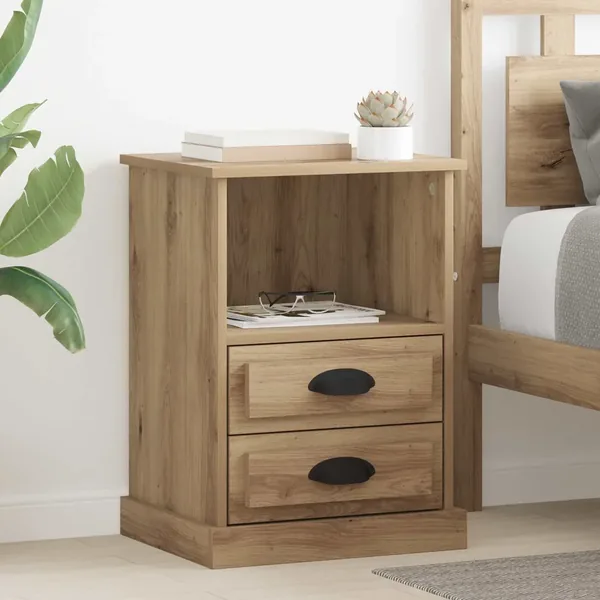 Cabinet de chevet 2 pc Chêne artisanal 36 x 43 x 60 cm