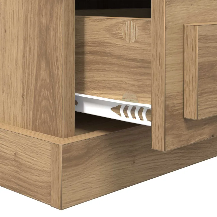 Cabinet de chevet 2 pc Chêne artisanal 36 x 43 x 60 cm - 10