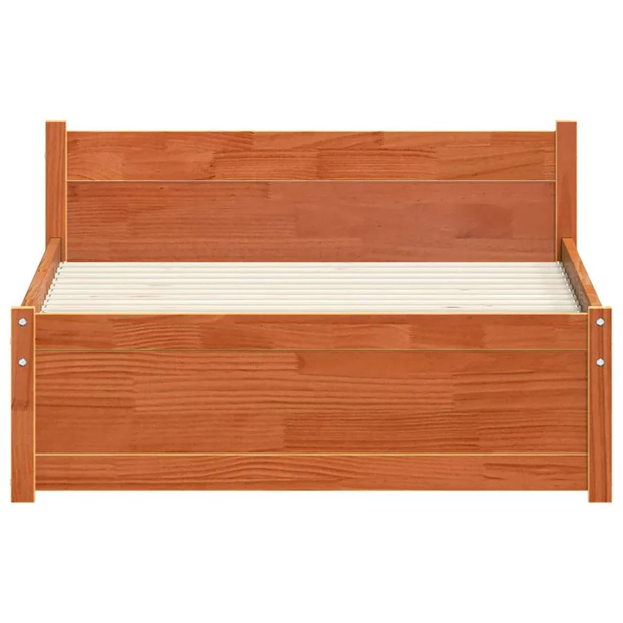 Cadre de lit Brun cire 195,5 x 80,5 x 51 cm Pin massif - 5