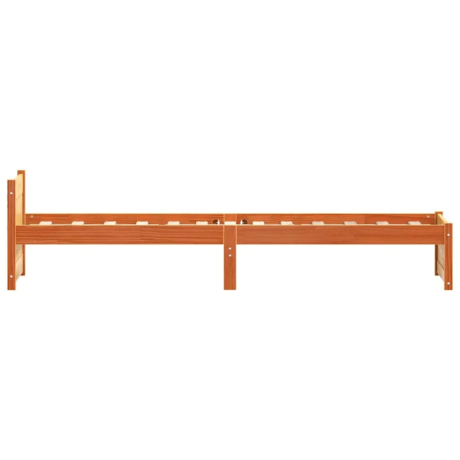 Cadre de lit Brun cire 195,5 x 80,5 x 51 cm Pin massif - 6