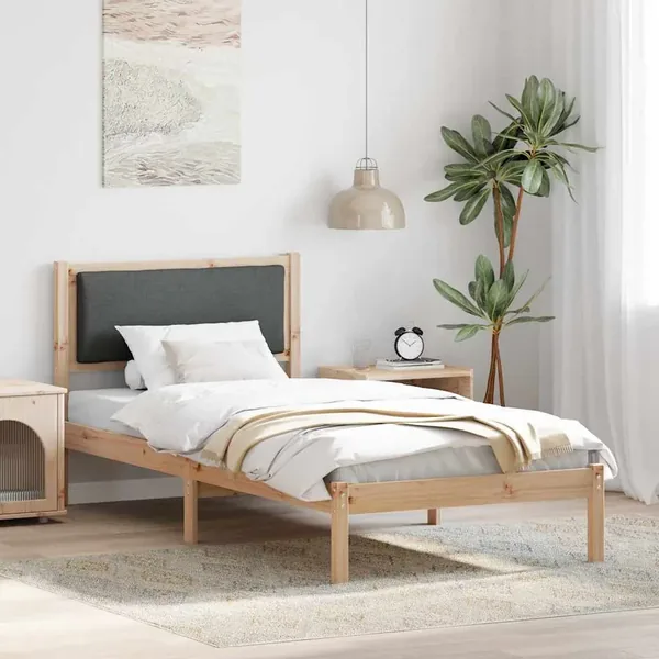Cadre de lit Gris foncé 100 x 200 cm Pin massif