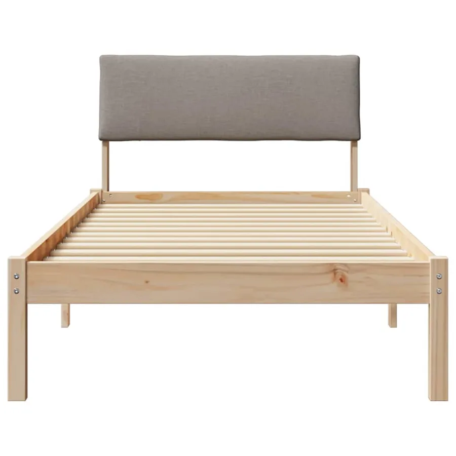 Cadre de lit Marron et taupe 90 x 190 cm Bois massif en pin - 5