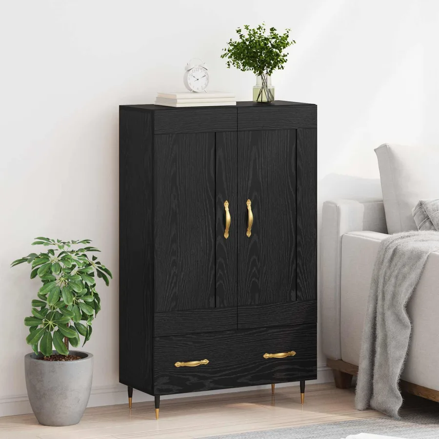 Haut Armoire Chêne noir 69,5 x 31 x 115 cm Bois d'ingénierie - 4