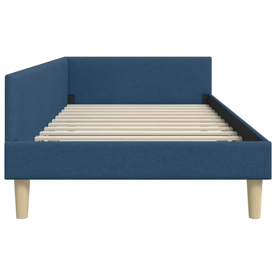 Cadre de lit d'angle Bleu 90 x 190 cm tissu - 6