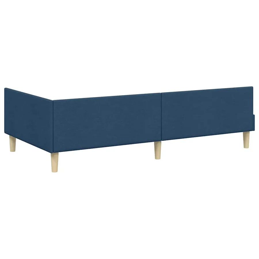 Cadre de lit d'angle Bleu 90 x 190 cm tissu - 7