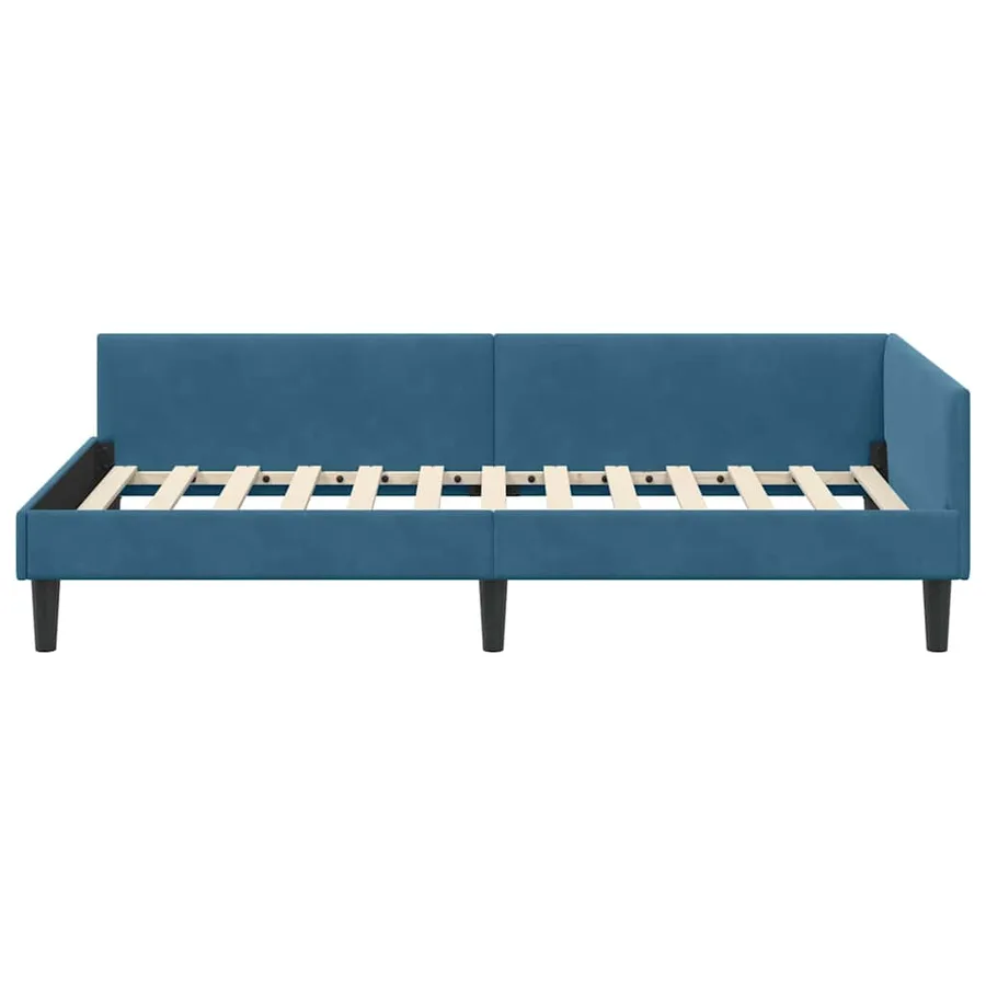 Cadre de lit d'angle Bleu 100 cm x 200 cm Velours - 5