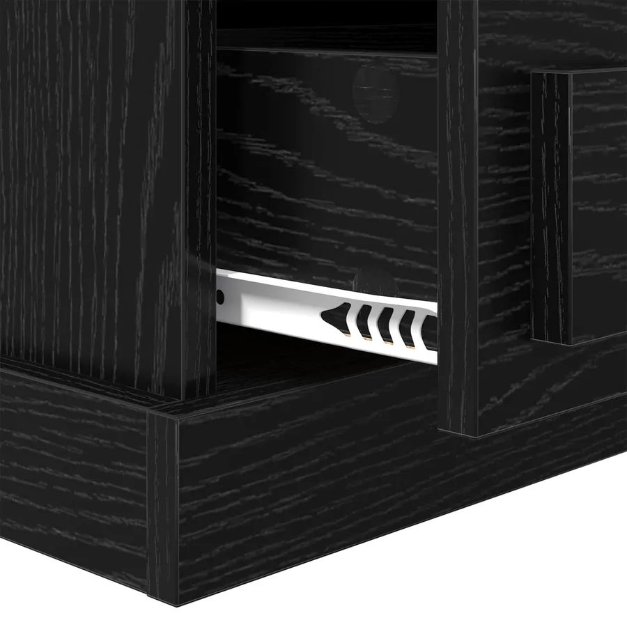 Cabinet de chevet Chêne noir 36 x 43 x 60 cm Bois d'ingénierie - 9
