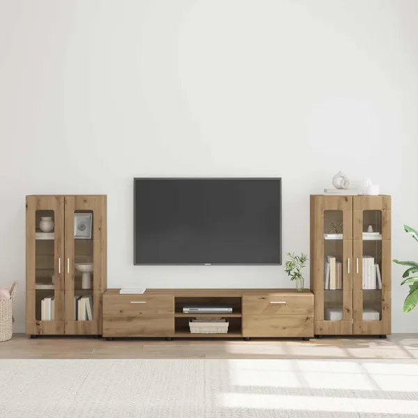 Ensemble meuble TV FLORIN 3 pcs Chêne artisanal