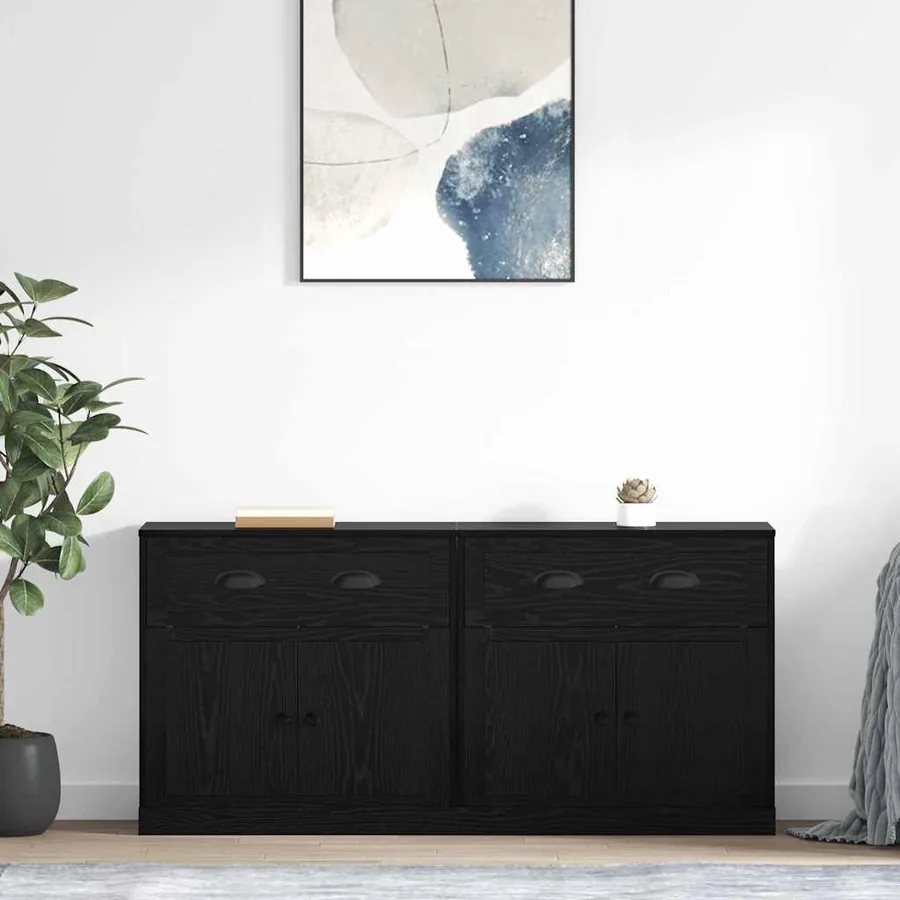 Buffets 2 pcs Chêne noir 70 x 35,5 x 67,5 cm Bois d'ingénierie