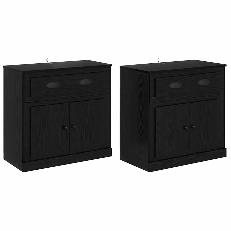 Buffets 2 pcs Chêne noir 70 x 35,5 x 67,5 cm Bois d'ingénierie - 2